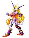  90s animal_ears artist_request ass blonde_hair boots breath_of_fire breath_of_fire_ii cat_ears full_body knee_boots no_nipples nude official_art red_eyes rinpoo_chuan solo standing tail white_background 