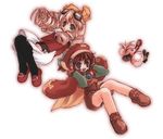  bow chu_chu_(xenogears) drill_hair hat marguerite_fatima maria_balthasar multiple_girls pantyhose sagano_aoi xenogears yellow_bow 