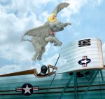  aircraft airplane blue_sky cloud day dumbo dumbo_(character) elephant hat mouse_(animal) outdoors sky timothy_q._mouse toshi_(hokkaido2015) 