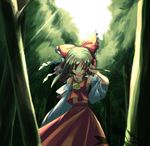  bangs forest hakurei_reimu nature solo sorano_eika touhou 