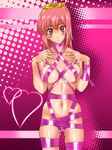  blush breasts highres kamia_(not_found) kasuga_aya naked_ribbon nude original pink_hair red_eyes ribbon solo 