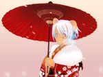  animal_ears copyright_request furisode japanese_clothes kimono kiriman_(souldeep) mouse_ears new_year oriental_umbrella solo umbrella 