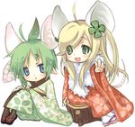  animal_ears japanese_clothes kimono kimura_shiroro lowres mouse_ears multiple_girls new_year 