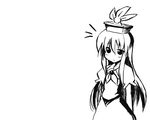  akanagi_youto greyscale hat kamishirasawa_keine long_hair monochrome simple_background solo touhou wallpaper 