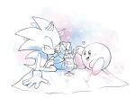  artist_logo blush_stickers deebs furry furry_male gloves heart kirby kirby_(series) parfait sitting smirk solid_oval_eyes sonic_(series) sonic_the_hedgehog spoon star_(symbol) 