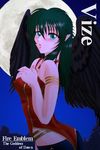  ass bare_shoulders black_hair black_wings breasts character_name copyright_name covered_nipples fire_emblem fire_emblem:_akatsuki_no_megami green_eyes hissaa_(starlight_express) medium_breasts pointy_ears solo strapless vika wings 