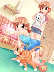  cat dress multiple_girls original siblings sisters slippers sundress zan_nekotama 