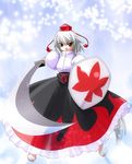  hat hisame_genta inubashiri_momiji long_skirt shield skirt solo sword tokin_hat touhou weapon white_hair 