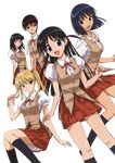  artist_request bangs blonde_hair highres multiple_girls sawachika_eri school_rumble school_uniform suou_mikoto takano_akira tsukamoto_tenma tsukamoto_yakumo 