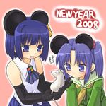  2girls 98-tan 98se-tan animal_ears bob_cut chinese_zodiac dd_(ijigendd) elbow_gloves gloves mouse_ears multiple_girls new_year os-tan rat year_of_the_rat 