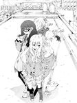  bad_id bad_pixiv_id boots bug butterfly city copyright_request goggles greyscale insect long_hair monochrome multiple_girls pantyhose school_uniform shiomiya_iruka 