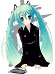  aqua_hair ayase_hikaru hatsune_miku japanese_clothes long_hair solo twintails very_long_hair vocaloid 