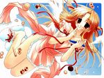  apron blush cookie copyright_request food highres naked_apron sakurazawa_izumi slippers solo whisk wings 