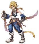  dissidia_final_fantasy final_fantasy final_fantasy_ix male_focus nomura_tetsuya official_art solo transparent_background zidane_tribal 