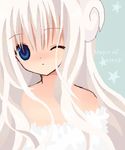  bad_id bad_pixiv_id blue_eyes dress long_hair lowres oekaki one_eye_closed original sasasasasa sheep solo white white_hair 