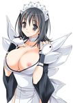  breasts flipped_hair iroha_(samurai_spirits) kanekiyo_miwa large_breasts maid nipples samurai_spirits smile solo 