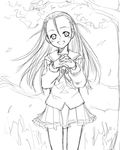  elise_von_dietrich greyscale long_hair monochrome satou_atsuki school_uniform serafuku sketch sky_girls solo 