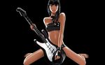  black_hair grey_eyes guitar highres instrument music original shiny tan 