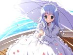  aria_(sister_princess) blue_hair boat gothic long_hair mikeou red_eyes sister_princess solo umbrella water watercraft 