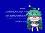  artist_request blue_screen_of_death chibi green_hair highres me-tan os-tan solo wallpaper 