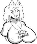  anthro big_breasts breasts canine clothed clothing deafernix dog female june_(jinu) mammal monochrome sketch solo 