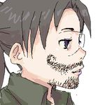  amasawa_yuuko beard dennou_coil facial_hair glasses hijiri_rei lowres mustache oekaki solo 