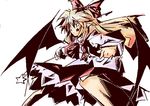  artist_request bat_wings blonde_hair bow elis_(touhou) hair_bow long_hair solo source_request touhou touhou_(pc-98) vampire wand wings 