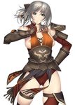  armor breasts cameltoe cassandra_alexandra kansuke large_breasts nipple_slip nipples silver_hair solo soulcalibur standing 