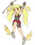  bardiche blonde_hair blush_stickers fate_testarossa long_hair lyrical_nanoha mahou_shoujo_lyrical_nanoha mahou_shoujo_lyrical_nanoha_a's non-web_source red_eyes shoes solo twintails winged_shoes wings 