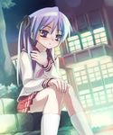  hiiragi_kagami lucky_star oryou purple_hair ryouou_school_uniform school_uniform serafuku solo tsurime twintails 