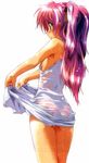  ass breasts flat_chest komatsu_eiji maburaho miyama_yuuna pink_hair see-through sideboob skirt skirt_lift small_breasts solo twintails wet 