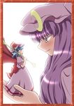  frame half-closed_eyes looking_at_another minigirl multiple_girls nanahoshi_tsukasa patchouli_knowledge profile remilia_scarlet spoon touhou 