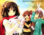  asahina_mikuru bunny casual highres itou_noiji multiple_girls nagato_yuki scarf suzumiya_haruhi suzumiya_haruhi_no_yuuutsu 