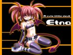  character_name demon_girl disgaea elbow_gloves etna gloves highres makai_senki_disgaea namamo_nanase nanamiso panties pantyshot red_hair solo tail thighhighs twintails underwear wallpaper wings 