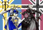  armor armored_dress artoria_pendragon_(all) black_armor dress dual_persona fate/hollow_ataraxia fate/stay_night fate_(series) gothic hands_on_hilt knight pfalz saber saber_alter sword weapon 