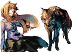  animal animal_ears holo long_hair multiple_views spice_and_wolf tail wolf wolf_ears wolf_tail 
