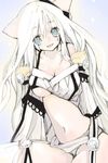  animal_ears breasts cat_ears large_breasts long_hair original saibashi solo white 