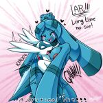 1:1 2021 anthro artist_name bellaria_(latiar) black_heart black_text blue_body breasts bronzong dialogue digital_media_(artwork) duo english_text exclamation_point eyebrows eyelashes eyes_closed female generation_3_pokemon generation_4_pokemon heart_symbol hi_res hug lar_(latiar) latiar latios legendary_pokemon male motion_lines nintendo nude number open_mouth open_smile pokemon pokemon_(species) smile sound_effects teeth text tongue white_text
