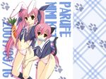  animal_ears bunny_ears cat_ears hayashi_sakura kousaka_alice kousaka_maria multiple_girls panties pink_panties school_uniform siblings side-tie_panties sisters suigetsu tail twins underwear 