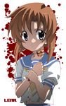  bandage blood higurashi_no_naku_koro_n higurashi_no_naku_koro_ni injury mi_mori_nana_tsutomu ryugu_rena ryuuguu_rena school_uniform seifuku serafuku 