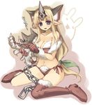  animal_ears blonde_hair boots chain christmas fenrir_knight gloves horn kashiwamochi_yomogi long_hair low-tied_long_hair pointy_ears riesz seiken_densetsu seiken_densetsu_3 solo thigh_boots thighhighs very_long_hair wolf wolf_ears 