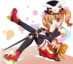  drill_hair elbow_gloves gloves hat ixy magician onegai_my_melody solo staff thighhighs top_hat yumeno_uta 