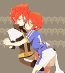  bodysuit gran green_eyes inazuma_eleven inazuma_eleven_(series) kiyama_hiroto male male_focus red_hair redhead uniform 