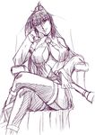  kisaragi_ryou_(sougetsu-tei) monochrome original sitting sketch solo thighhighs 