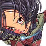  black_hair brown_eyes close-up cyborg gally gunnm honzawa_yuuichirou lowres oekaki short_hair solo 