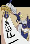  ahoge armor artoria_pendragon_(all) blonde_hair excalibur fate/stay_night fate_(series) flat_color foreshortening gauntlets hair_ribbon highres karu_(ishiken) ribbon saber solo sword translated weapon 