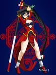  black_hair blazblue breasts chinadress litchi_faye_ling red_dress 
