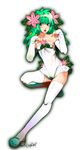  flower gen_4_pokemon green_eyes green_hair hex2go leaf personification platform_footwear pokemon shaymin solo thighhighs 