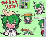  =_= ^_^ antennae blush bomb bomberman bug cape closed_eyes cowering disembodied_limb expressions falling falling_basin fly green_hair hand_on_another's_head hands happy insect lit_fuse mario_paint matarou o_o open_mouth partially_translated petting pitfall short_hair sweat sweating_profusely tears touhou translation_request trapped washpan wizardry wriggle_nightbug 