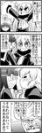  2girls 4koma celebi_ryousangata comic greyscale hair_ornament hairclip ichinose_ichino imminent_kiss long_hair lucrezia_a_dural magazine monochrome multiple_girls official_art school_uniform short_hair tonnura-san translated yuri 